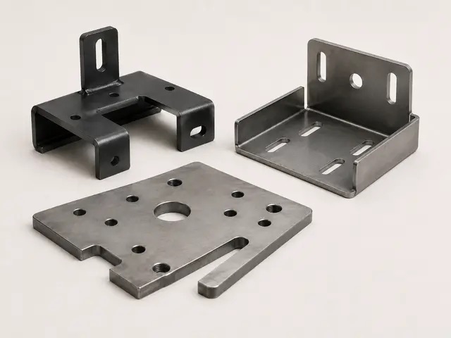 Custom steel mounting hardware for commercial installation, ready to ship